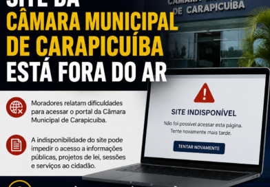 Site da Câmara de Carapicuiba fica fora do ar e dificulta acesso da população Site da Câmara de Carapicuiba fica fora do ar e dificulta acesso da população