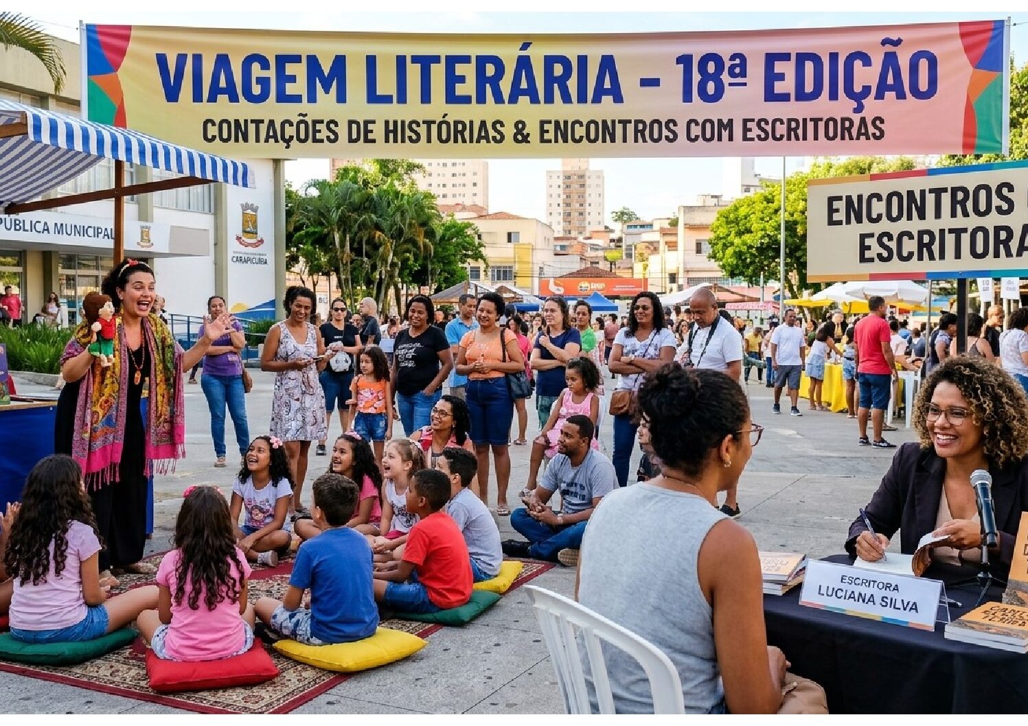 Viagem Literária realiza 18ª edição em sete cidades da região Metropolitana de São Paulo com contações de histórias e encontros com escritoras Viagem Literária realiza 18ª edição em sete cidades da região Metropolitana de São Paulo com contações de histórias e encontros com escritoras