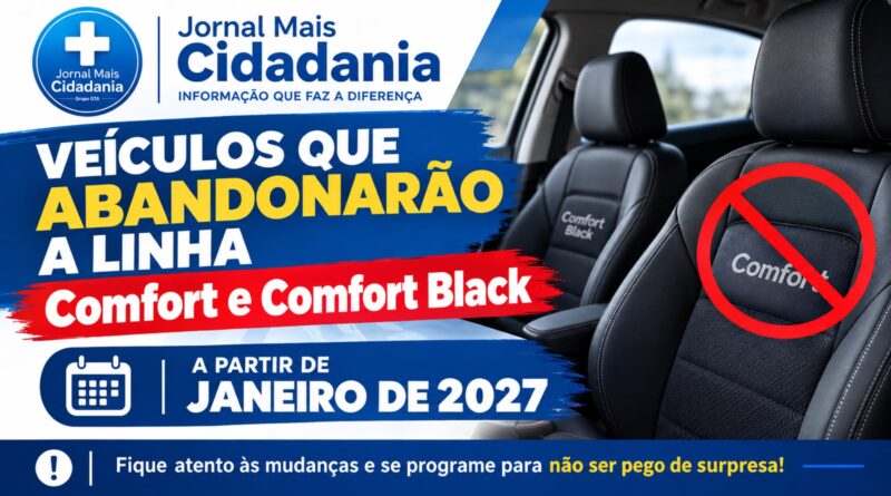 Uber retira 22 modelos de carro das categorias Comfort e Black a partir de 11 de janeiro de 2027 Uber retira 22 modelos de carro das categorias Comfort e Black a partir de 11 de janeiro de 2027