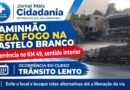 Incêndio atinge veículo na Rodovia Castello Branco (SP-280), em Araçariguama Incêndio atinge veículo na Rodovia Castello Branco (SP-280), em Araçariguama