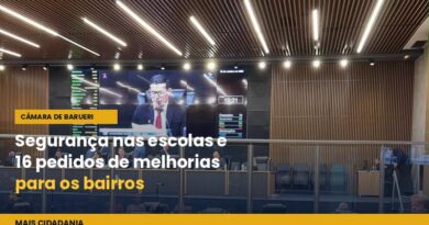 Câmara Municipal de Barueri analisa programa de segurança nas escolas e 16 pedidos de melhorias para os bairros