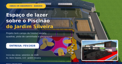 Barueri começa obra de espaço de lazer e esporte sobre o Piscinão do Jardim Silveira